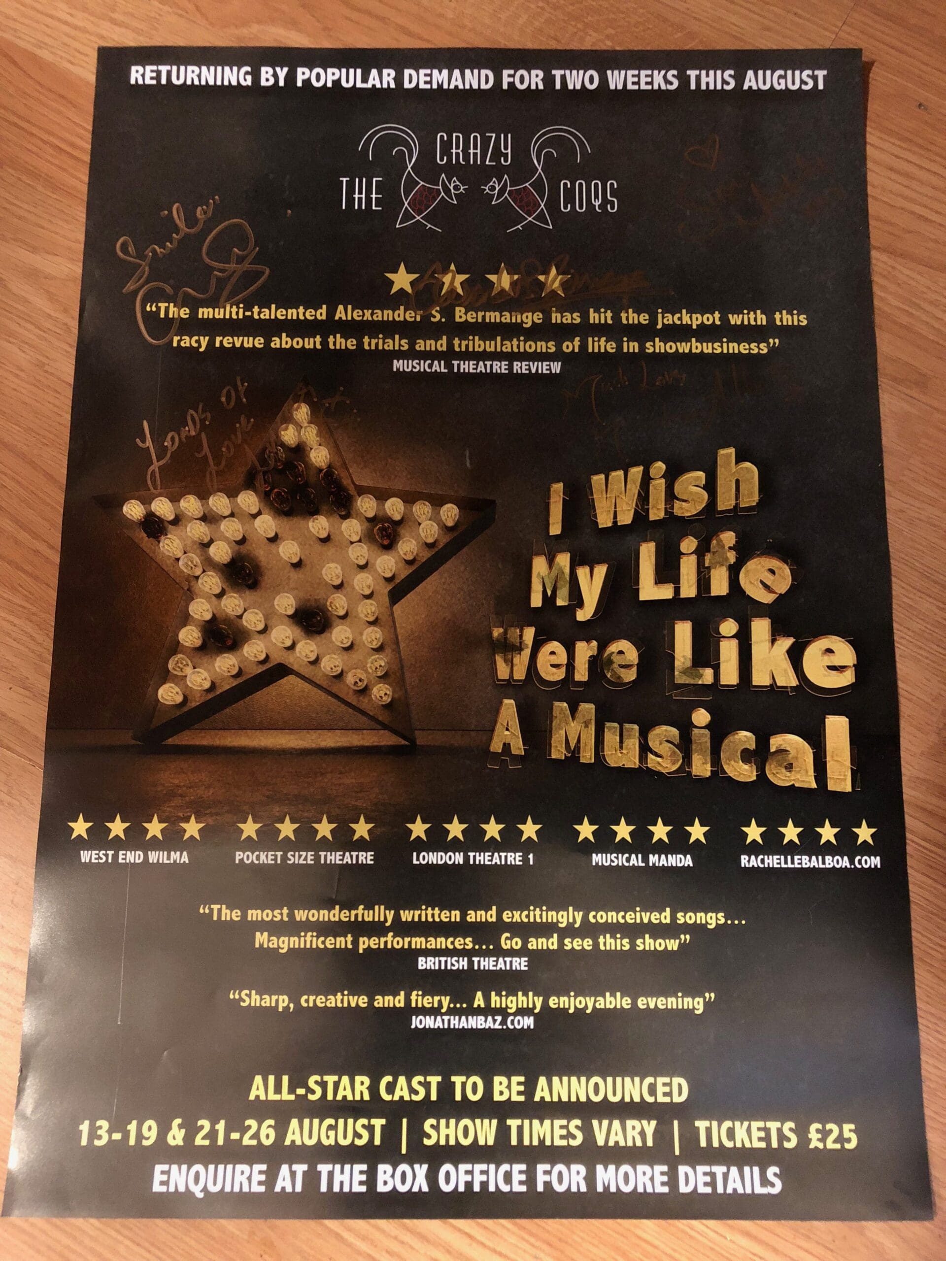 Featured image for “Enter our competition for a chance to win a poster signed by the cast of I Wish My Life Were Like A Musical”