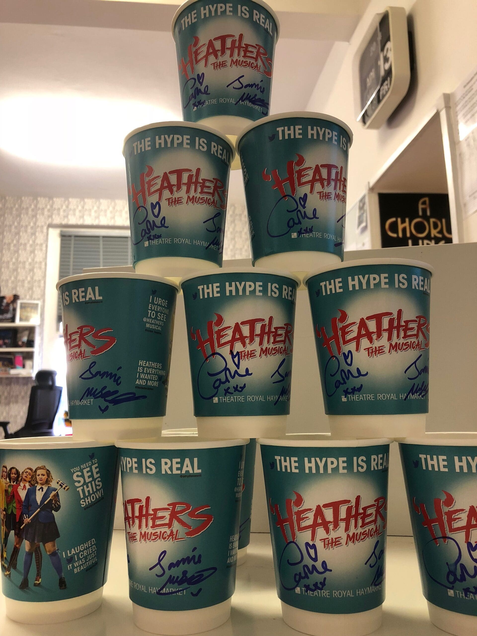 Featured image for “Enter our competition for a chance to win a Heathers cup signed by Jamie Muscato and Carrie Hope Fletcher”