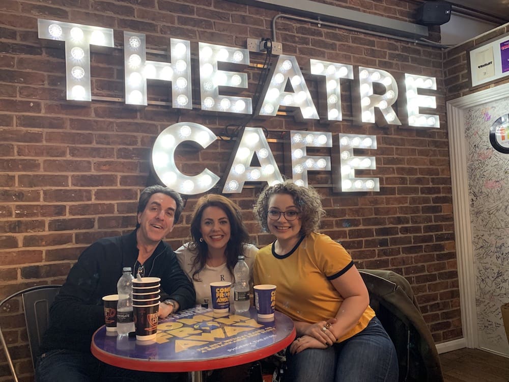jason robert brown, rachel tcuker and carrie hope fletcher at the theatre cafe