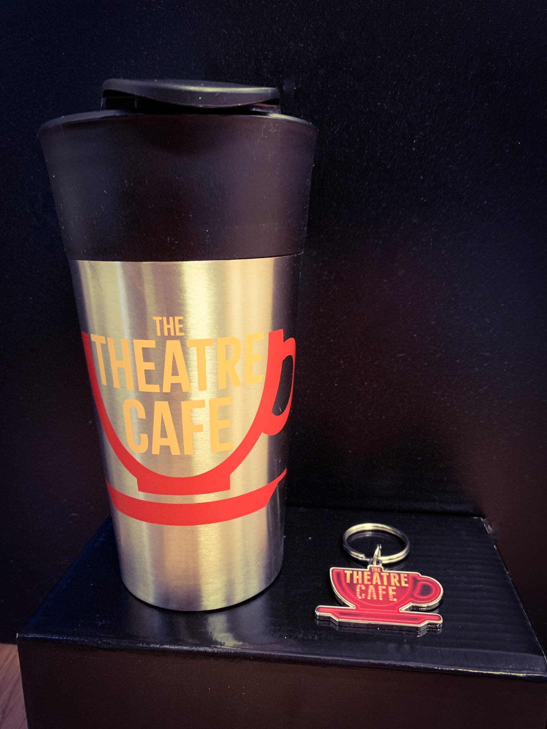 the theatre cafe cup and key ring