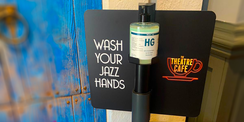 hand sanitiser station at the theatre cafe is set to reopen