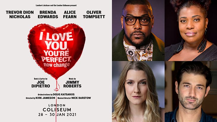 News: Alice Fearn, Trevor Dion Nicholas, Brenda Edwards and Oliver Tompsett star in virtual production of I Love You, You’re Perfect, Now Change