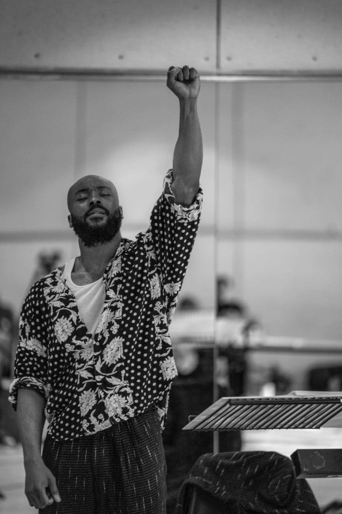 Arinzé Kene in rehearsals for Get Up, Stand Up! The Bob Marley Musical
