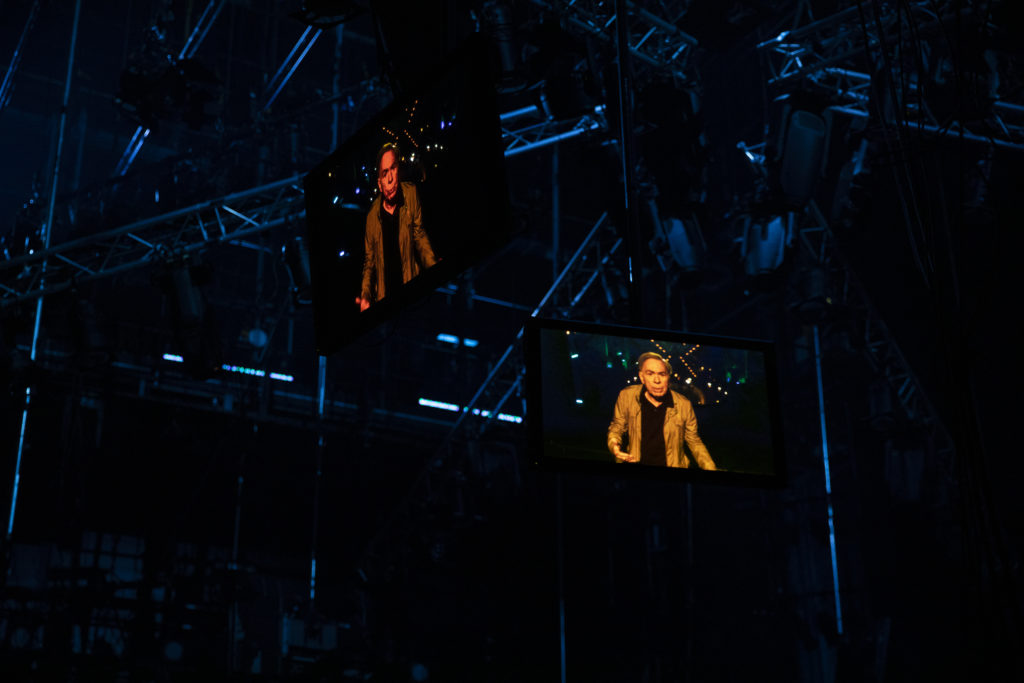 Andrew Lloyd Webber on screen. Photo by Ellie Kurttz