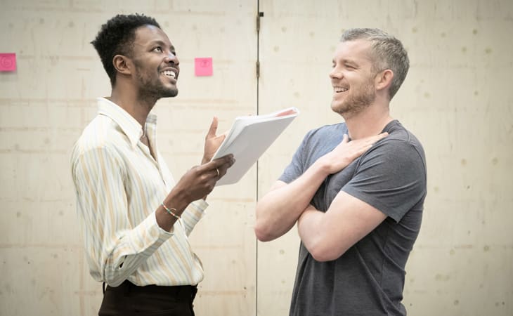 News: Rehearsal images released Omari Douglas and Russell Tovey in Constellations
