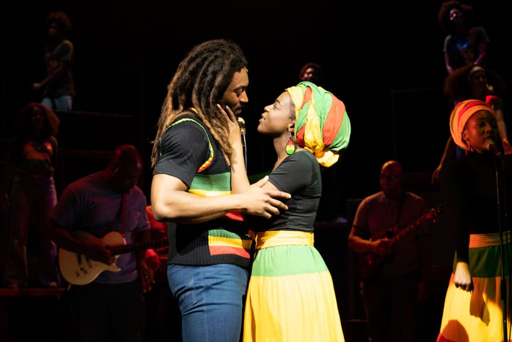 Arinzé Kene as Bob Marley, Gabrielle Brooks as Rita Marley - photo by Craig Sugden