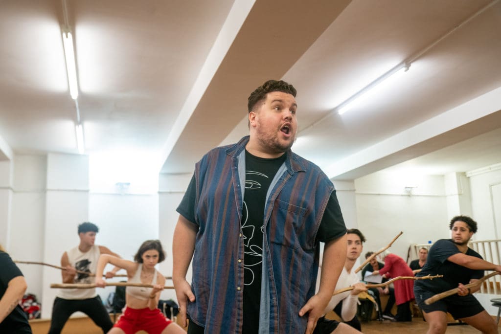 Scott Paige and the cast of THE ADDAMS FAMILY in rehearsals. Credit Craig Sugden